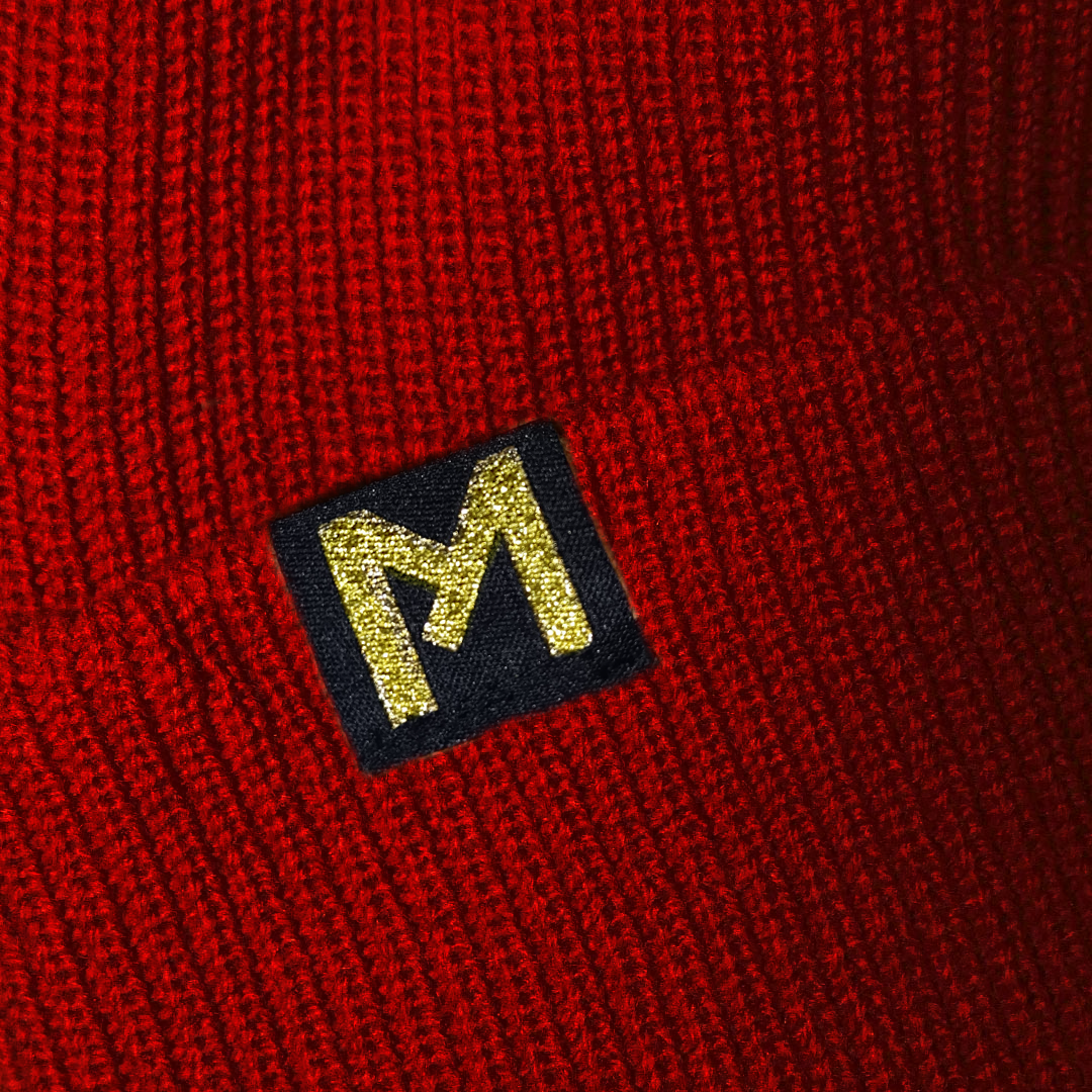 Gorro 100% Lana color burdeo