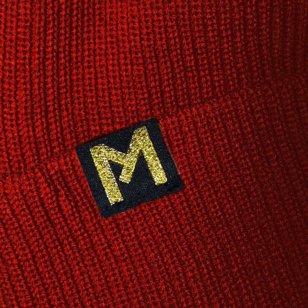 Gorro 100% Lana color rojo oscuro